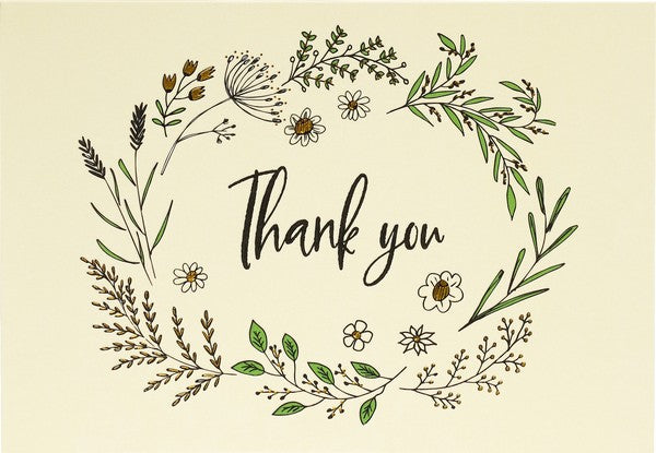 Native Botanicals Thank You Notecards