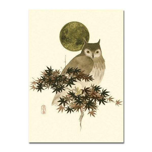 Owl & Golden Moon - 2979