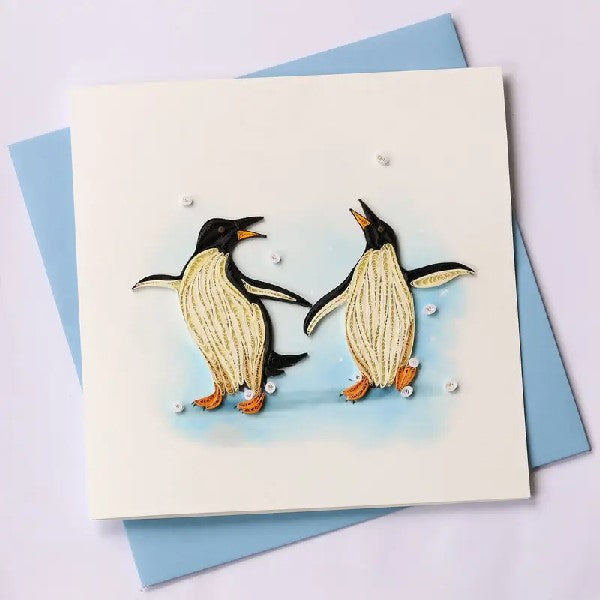 Penguins Quilling Blank Art Card