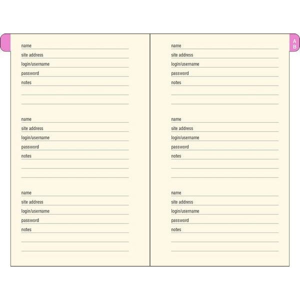 Peony Garden  Internet Address & Password Logbook