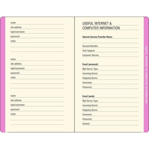 Peony Garden  Internet Address & Password Logbook