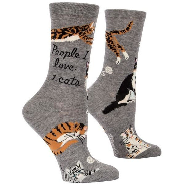 Blue Q Women's Crew Socks | People I Love: Cats