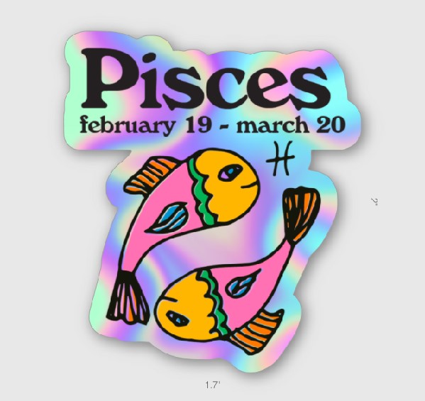 Ash & Chess Horoscope Sticker | Pisces