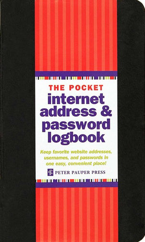Black Pocket Size Internet Address & Password Logbook