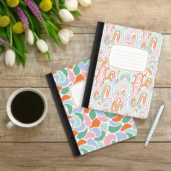 Studio Oh Composition Notebook Set Of 2 | Rainbow Abstract