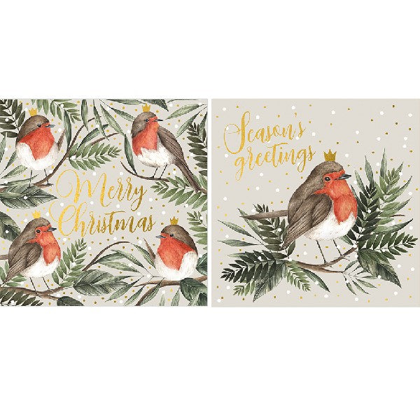 Robins Christmas Card Wallet | 10 Cards/2 Styles