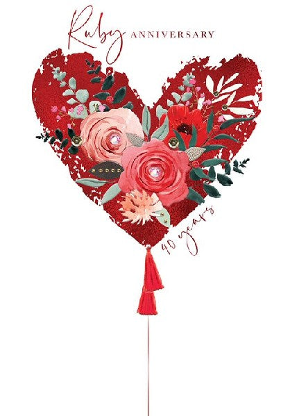 Ruby Anniversary Heart Card