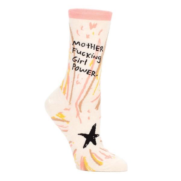 Blue Q Women's Crew Sock Motherfucking Girl Power | The Gifted Type
