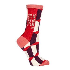 Blue Q Women's Crew Sock This Meeting Is Bullshit | The Gifted Type