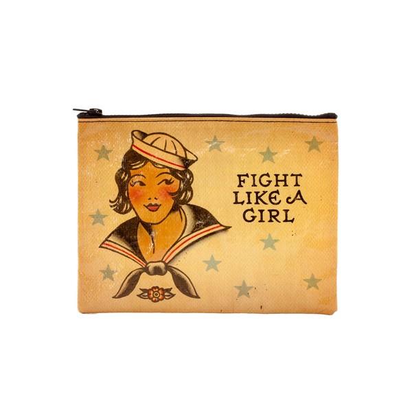 Blue Q Zipper Pouch Fight Like A Girl | The Gifted Type