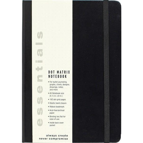 Essentials Notebook - Large Black Dotted
