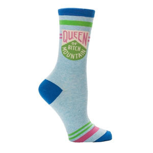Blue Q Women's Crew Sock Queen Of Bitch Mountain | The Gifted Type