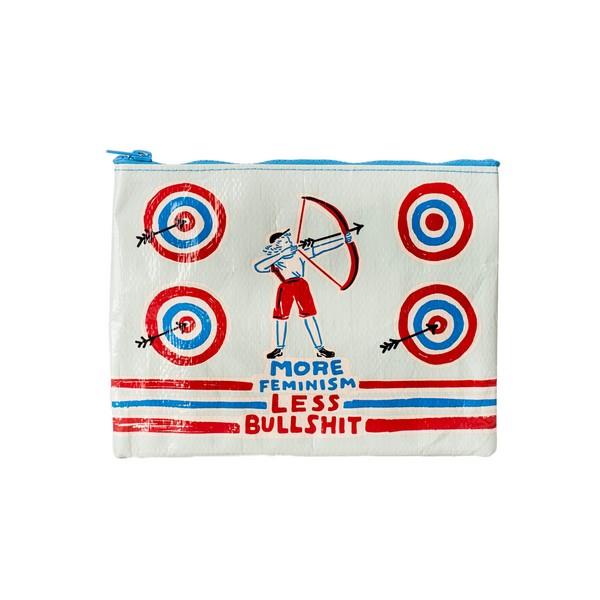 Blue Q Zipper Pouch More Feminism, Less Bullshit | The Gifted Type