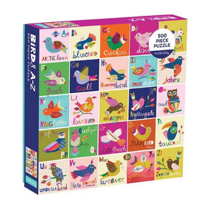Mudpuppy Puzzles Birds A-Z | 500 Pieces | The Gifted Type