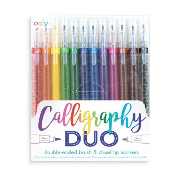 Calligraphy Duo Brush and Chisel TIp Markers - Set of 12
