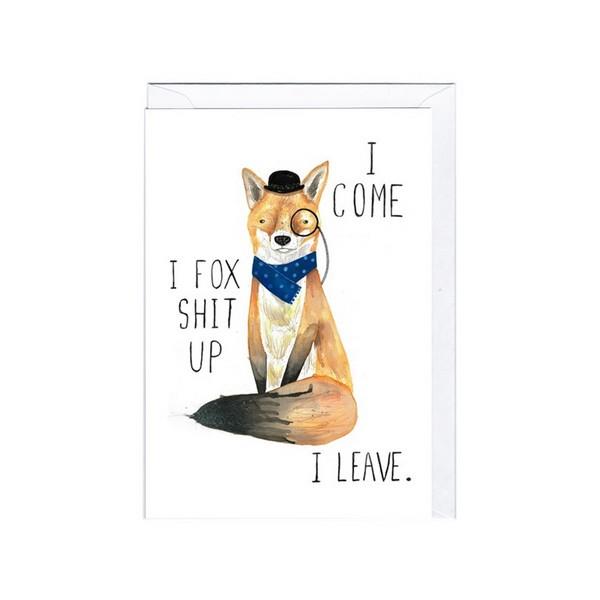 Jolly Awesome Fox Shit Up | Humour Card | The Gifted Type
