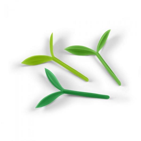 unconventional bookmarks in the shape of small sprouts to be put between book pages