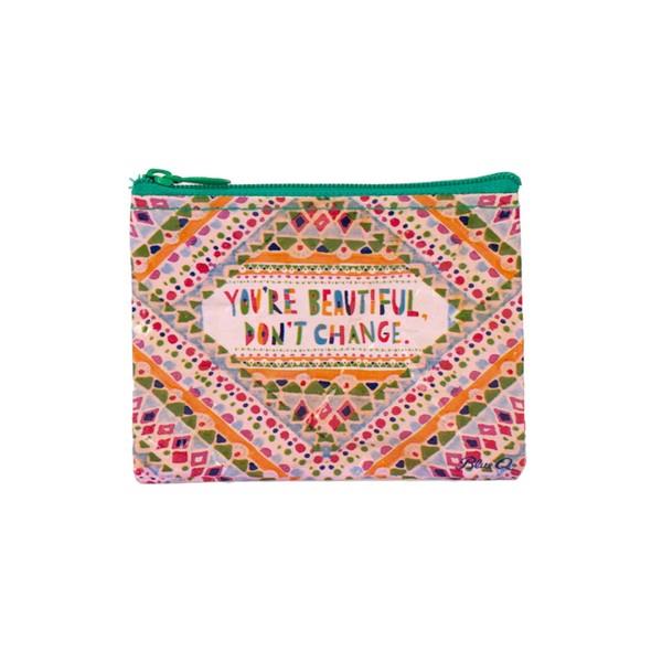 Blue Q Coin Purse You're Beautiful Don't Change | The Gifted Type