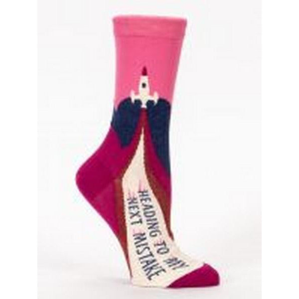 Blue Q Women's Crew Socks | Heading to My Next Mistake