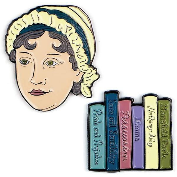 Jane Austen & Books - Enamel Pin Set