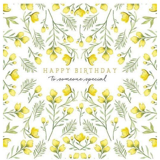 Yellow Blooms Birthday Card