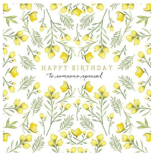 Yellow Blooms Birthday Card