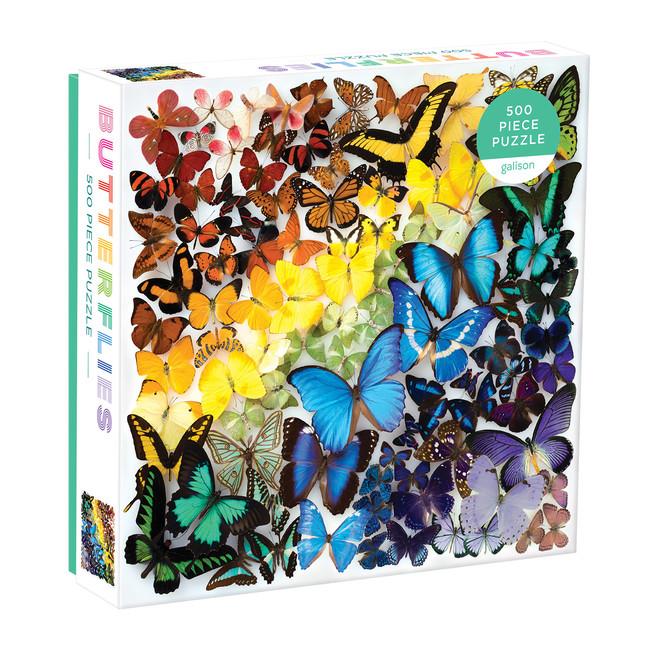 Galison 500 Piece Puzzle | Rainbow Butterflies