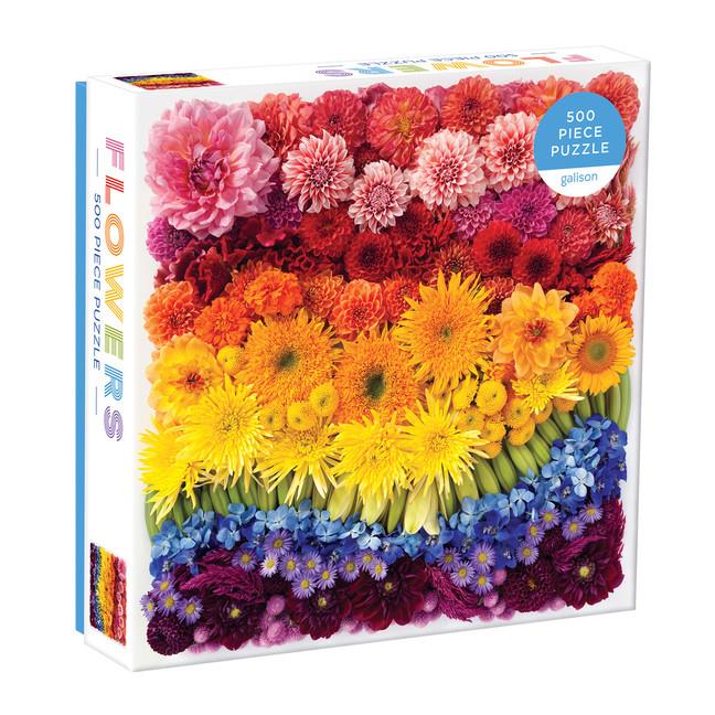 Galison 500 Piece Puzzle | Rainbow Summer Flowers