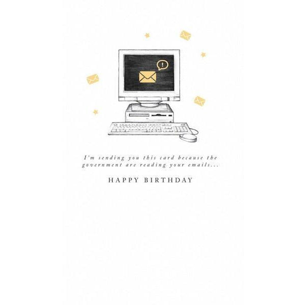 Government Reading Emails Birthday Card