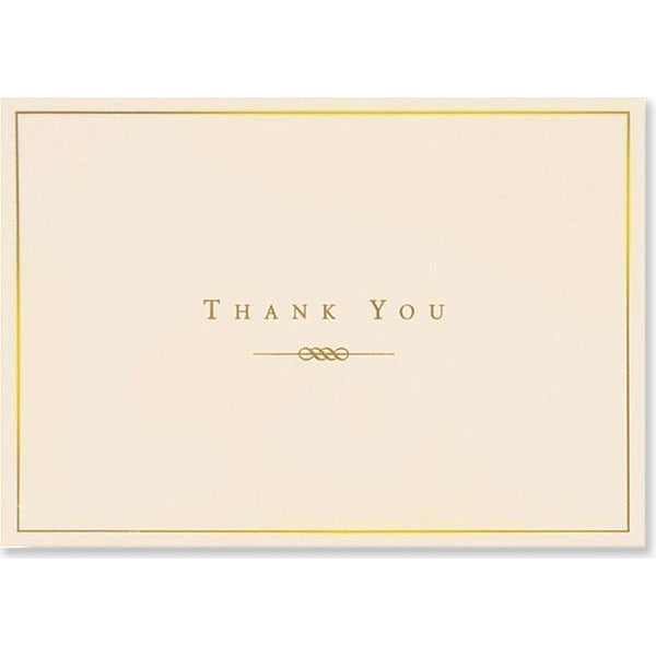 Gold and Cream Thank You Notecards