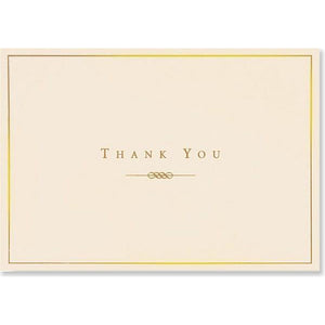 Gold and Cream Thank You Notecards