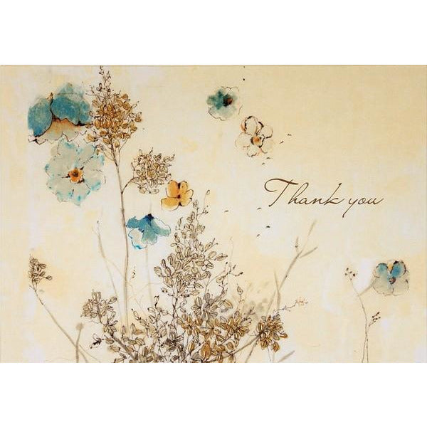 Watercolour Flowers Thank You Notecards