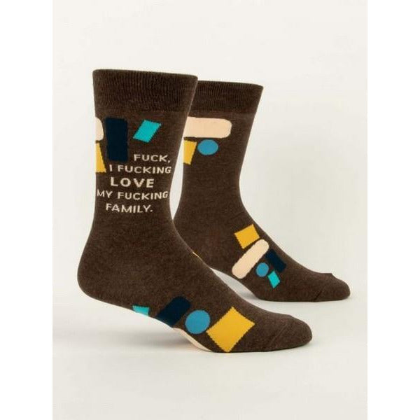 Blue Q Men's Crew Socks | Love My Fucking Family