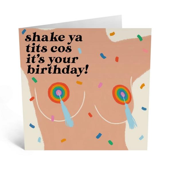 Shake Ya Tits Birthday Card
