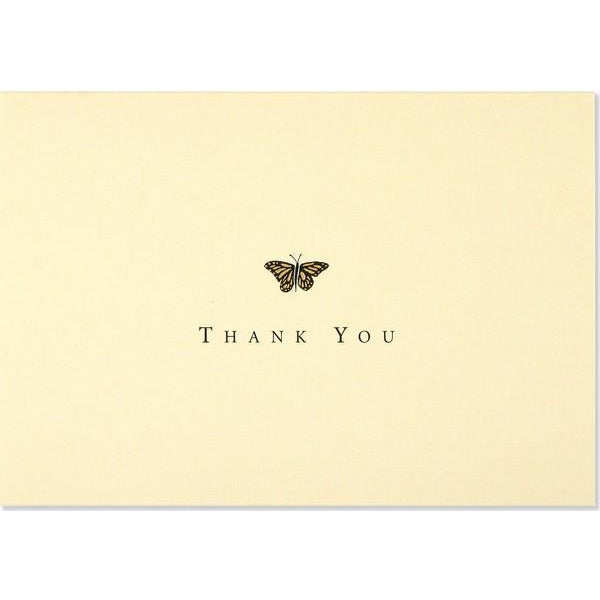 Gold Butterfly Thank You Notecards