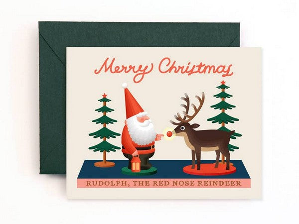 Rudolph & Santa Holiday Card