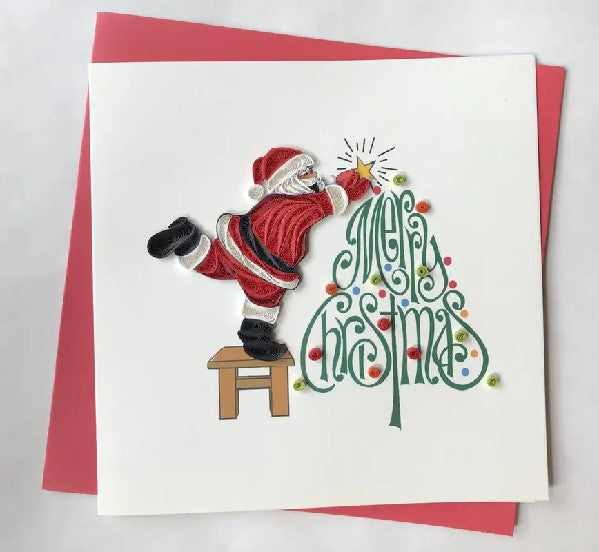 Santa Tree Quilling Blank Art Card