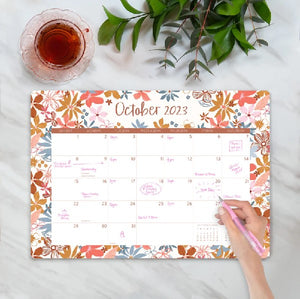 Studio Oh! 2023 17-Month Monthly Desk Blotter | Secret Garden