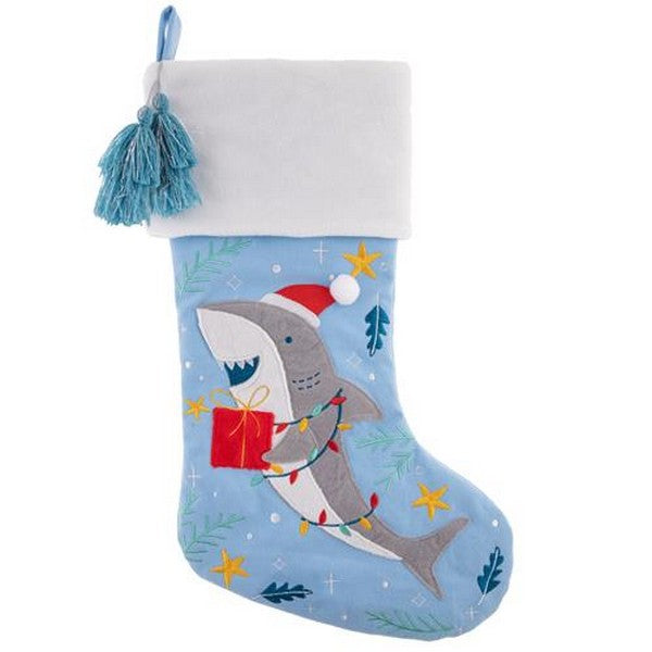 Stephen Joseph Embroidered Christmas Stocking | Shark