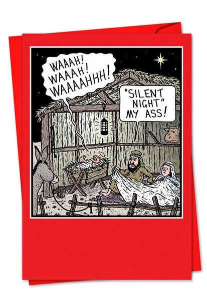 Silent Night Funny Christmas Card