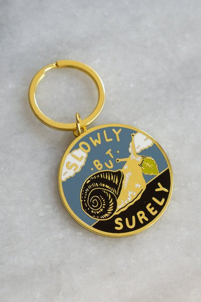 Stay Home Club Enamel Keychain | Slowly But Surely