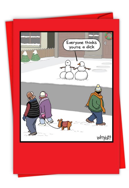 Snowman Dick Christmas Card