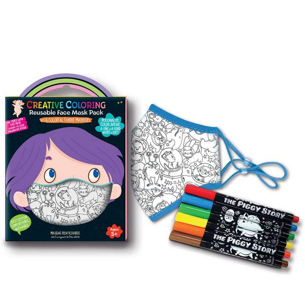 Children's Face Mask - Colour-In Space