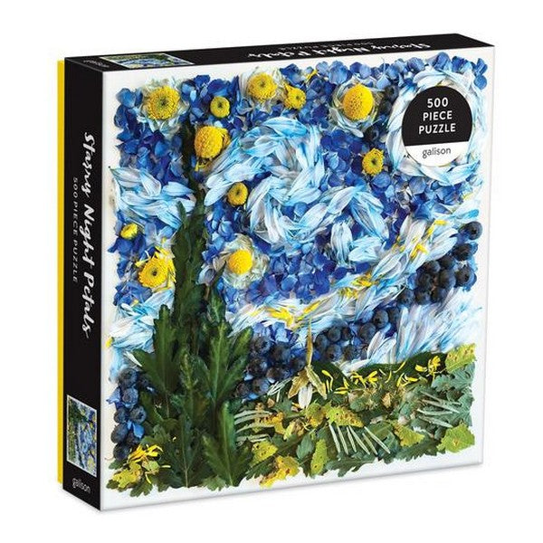 Galison 500 Piece Puzzle | Starry Night Petals