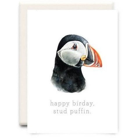 Stud Puffin Birthday Card