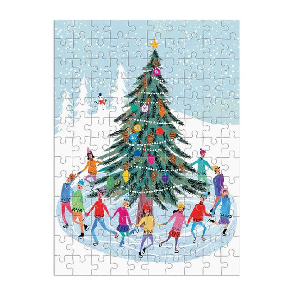Galison 130 Piece Puzzle Ornament | Tree Skaters