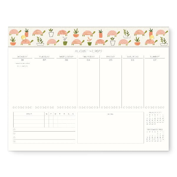 Studio Oh! 2023 17-Month Weekly Desk Calendar | Turtle Garden