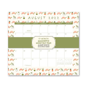 Studio Oh! 2023 17-Month Magnetic Monthly Pad | Turtle Garden
