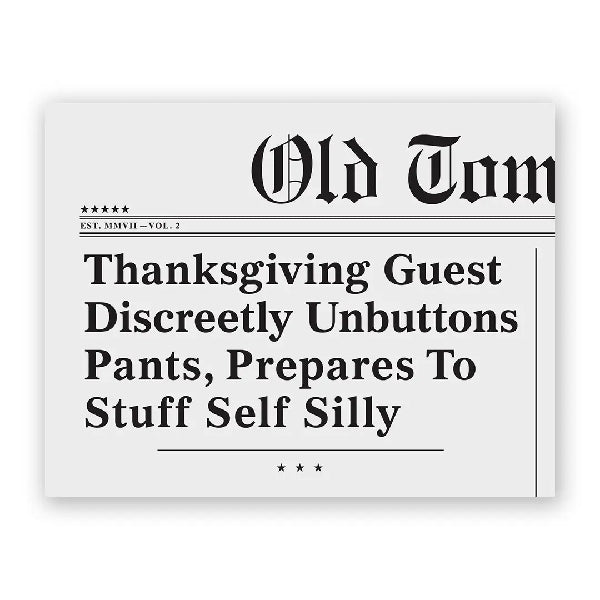 Unbuttons Pants Thanksgiving Cards