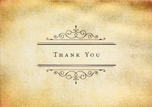 Vintage Parchment Thank You Notecards